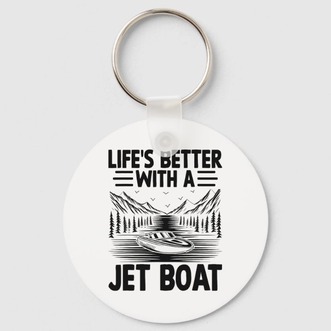 Chaveiro A vida é melhor com um jetboat (Frente)