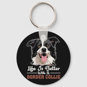 Chaveiro A Vida É Melhor Com Uma Collie Fronteiriça