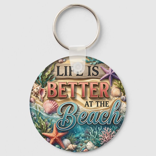 Chaveiro A vida é melhor na praia (Frente)