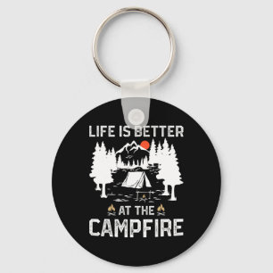 Chaveiro A Vida É Melhor No Acampamento Da Fogueira Camper