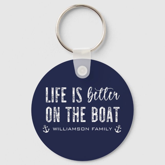Chaveiro A vida personalizada é melhor no barco | Vida do b (Frente)