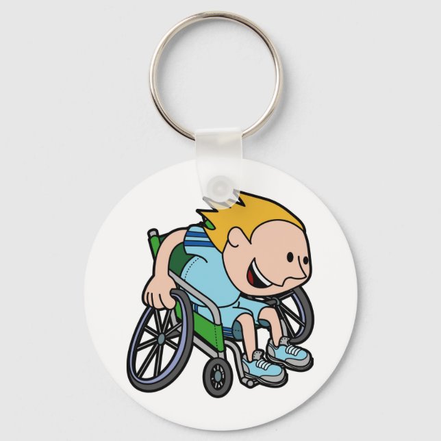 Chaveiro A young boy racing in a wheelchair (Frente)