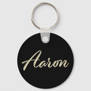 Chaveiro Aaron Name Whitegold Button Schlüsselanhänger
