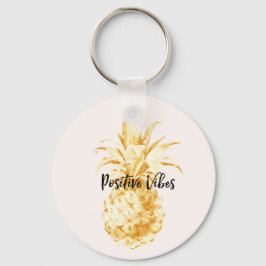 Chaveiro Abacaxi tropical Dourado