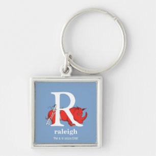 Chaveiro ABC do Dr. Seuss: Letra R - Branco Adicione seu