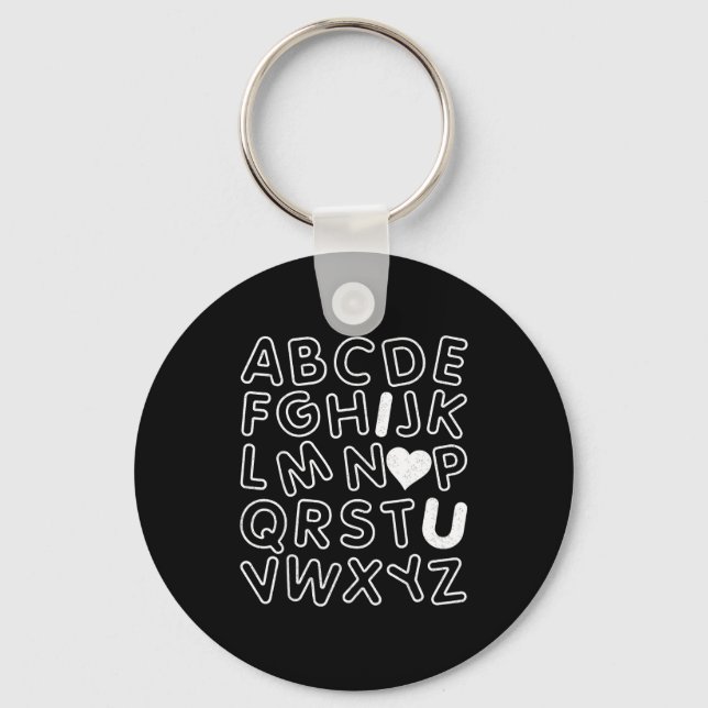 Chaveiro Abc I Love You Alphabet Teachers Day Valentines Da (Frente)
