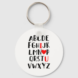 Chaveiro Abcd Eu Amo Você Alfabeto Homens Mulheres Fofo Eng