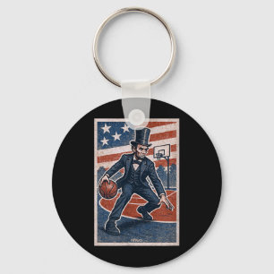 Chaveiro Abe Lincoln Driblando - Jogador Americano de Basqu