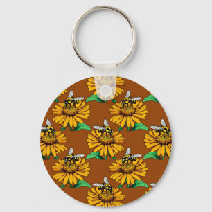Chaveiro Abeha no Design de Padrão de Flor de Girassol Marr