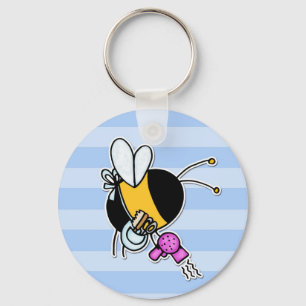 Chaveiro abelha de trabalhador - cabeleireiro