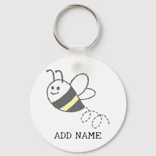 Chaveiro Abelha-Impressão de-Corte Cruzada