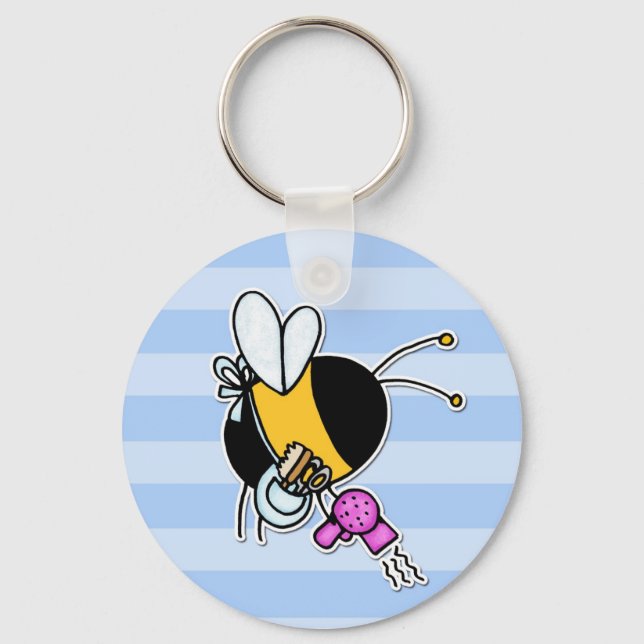 Chaveiro abelha trabalhadora - cabeleireiro (Frente)