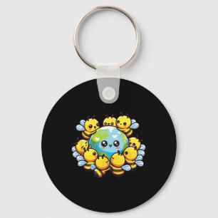 Chaveiro Abelhas de Kawaii, o globo terrestre