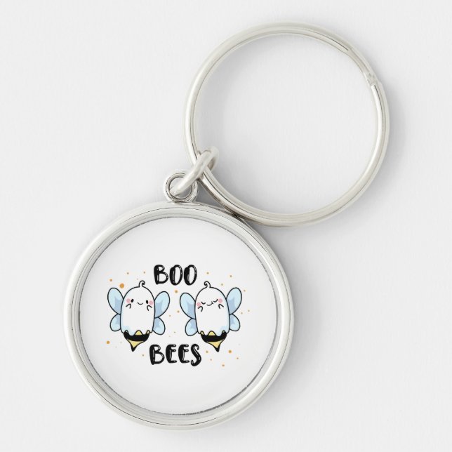 Chaveiro Abelhas Fantasmas Cutas - Dia de as Bruxas engraça (Frente)