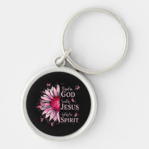 Chaveiro Abençoado Por Deus - Amado Por Jesus Girassol Rosa