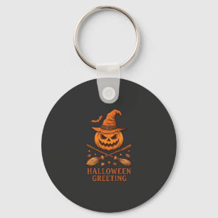 Chaveiro Abóbora de Boas-vindas de Halloween Bruxa Chapéu V