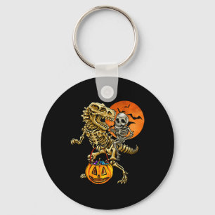 Chaveiro Abóbora de Halloween de Dinossauro Esqueleto para