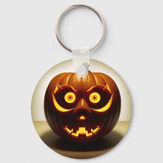 Chaveiro Abóbora de Halloween esculpida (Frente)