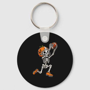 Chaveiro Abóbora de Halloween esqueleto de futebol