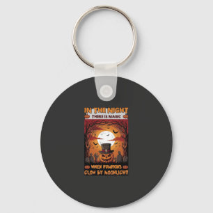 Chaveiro Abóbora de Halloween Noturna Chapéu Alto Morcego C