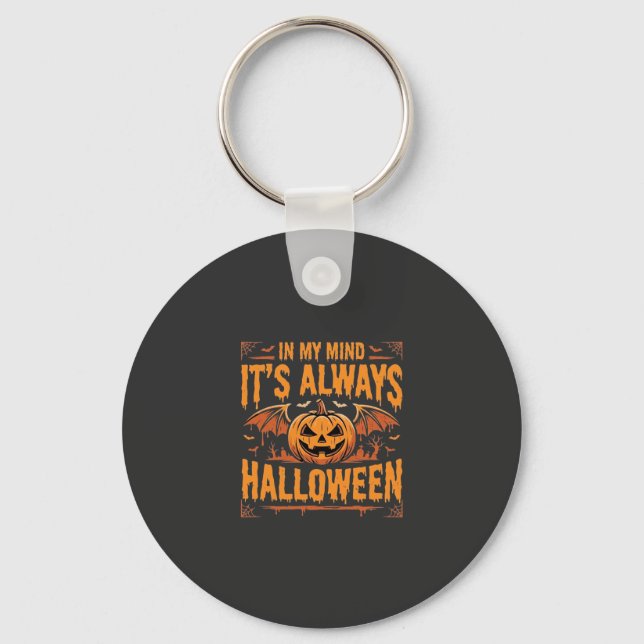 Chaveiro Abóbora de Halloween sempre Morcego Vetor Design_1 (Frente)