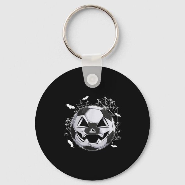 Chaveiro Abóbora de Jack O Lanterna de Futebol Rosto Fantas (Frente)