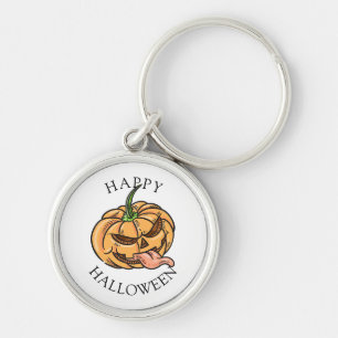 Chaveiro Abóbora engraçada de Halloween Jack O Lantern