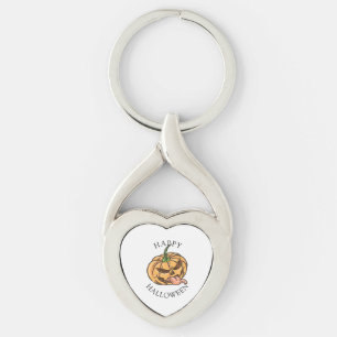 Chaveiro Abóbora engraçada de Halloween Jack O Lantern