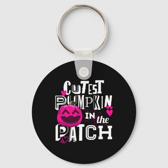 Chaveiro Abóbora Mais Corajosa No Patch Halloween Garotas B (Frente)