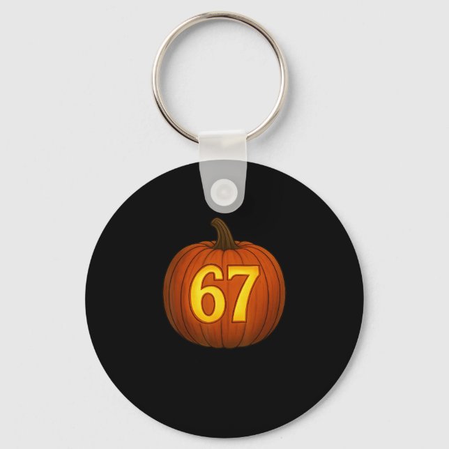 Chaveiro Abobrinha de Halloween Engraçada Seis Sete 67 Jack (Frente)
