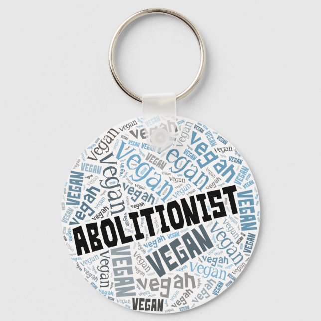Chaveiro "Abolicionista Vegan" Mosaico de Nuvem do Word (Frente)