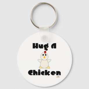Chaveiro Abraço branco Huggable da galinha uma galinha