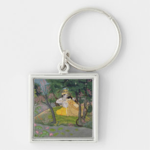 Chaveiro Abraço de Radha e de Krishna em um bosque da