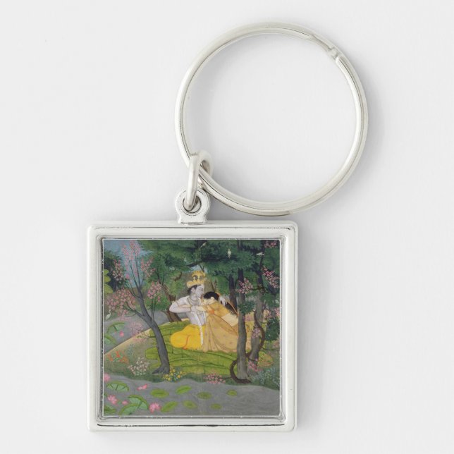 Chaveiro Abraço de Radha e de Krishna em um bosque da (Frente)
