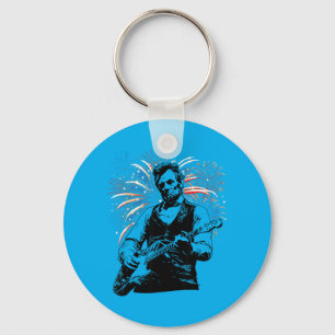 Chaveiro Abraham Lincoln Abe Lincoln Tocando Guitarra Retro