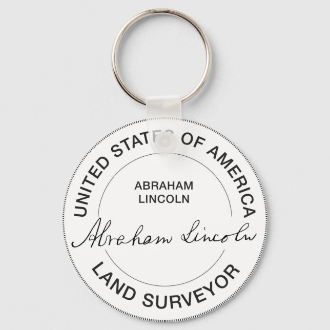 Chaveiro Abraham Lincoln US Land Surveyor Seal (Frente)