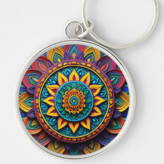 Chaveiro Abstract artwork round metal Keychain 