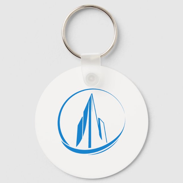 Chaveiro Abstract Building Peak Cityscape Circle (Frente)