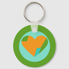 Chaveiro Abstract Heart Green Teal Orange Circle