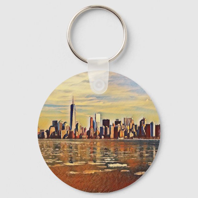 Chaveiro Abstract New York Skyline (Frente)