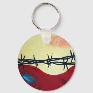 Chaveiro Abstrato - arame farpado