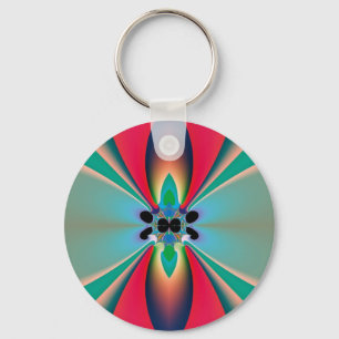 Chaveiro Abstrato Art Funky Flower