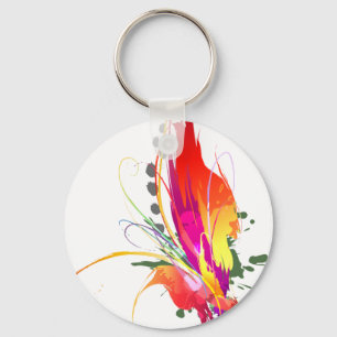 Chaveiro Abstrato Bird of Paradise Paint Splatters