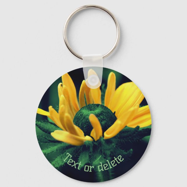 Chaveiro Abstrato Black Eyed Susan Flower Personalizada (Frente)