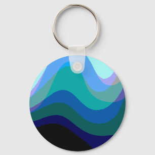 Chaveiro Abstrato Blue 303 - Groovy Flowing Art