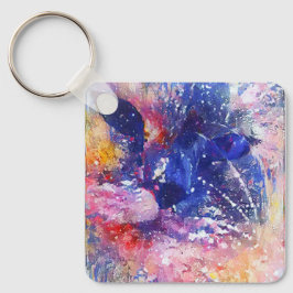 Chaveiro Abstrato Cósmico Cat Dreamscape