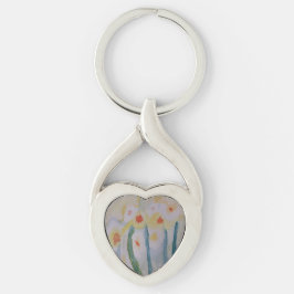Chaveiro Abstrato Daffodils Metal Key Ring