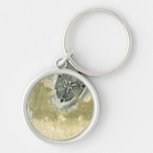 Chaveiro Abstrato de cabeça de Flor com Textura Plana