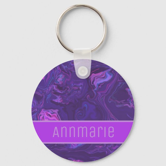 Chaveiro Abstrato de mármore roxo moderno (Frente)