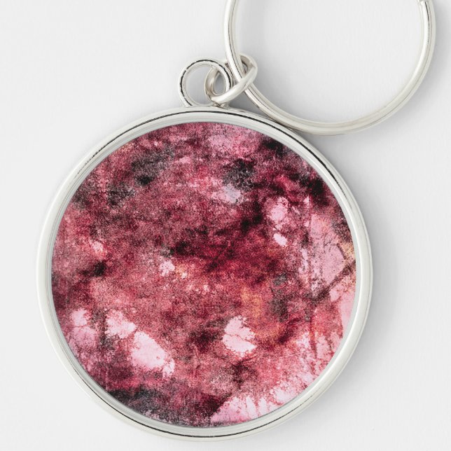 Chaveiro Abstrato de pintura vermelho preto pincel arte mod (Frente)